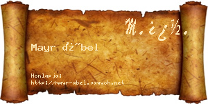 Mayr Ábel névjegykártya